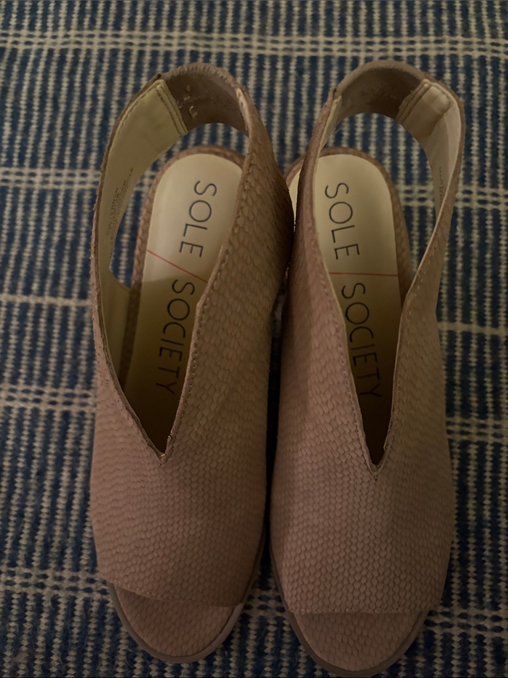 Sole Society “Terryn” Textured Peep-Toe Slingback Mules-8.5 NWOT
